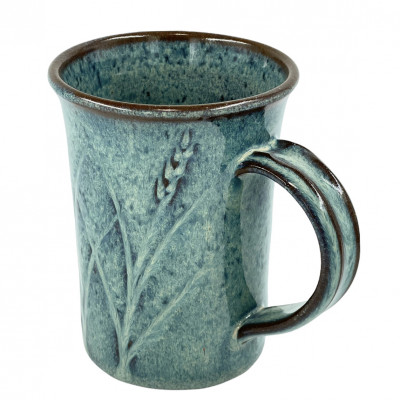 Variegated glossy blue mug