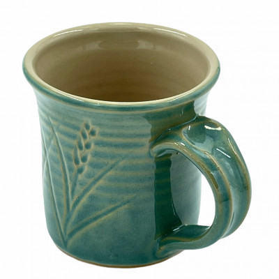 Copper blue-green porcelain mug