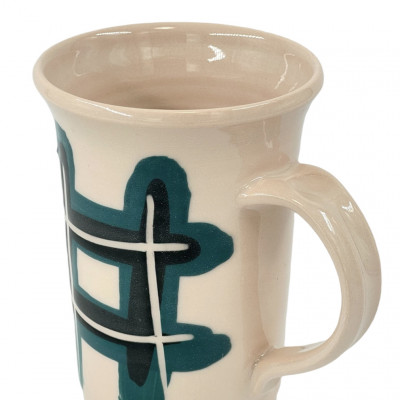 Zero4 fritware porcelain hash-tag mug