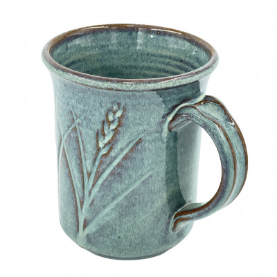 Variegated glossy blue mug