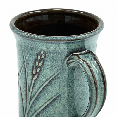 Variegated glossy blue mug