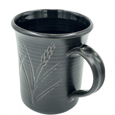 Black matte/glossy porcelain mug