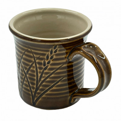 Dark honey-glazed MNP porcelain mug