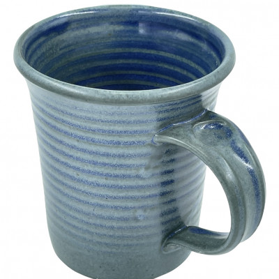 Variegated blue porcelain mug