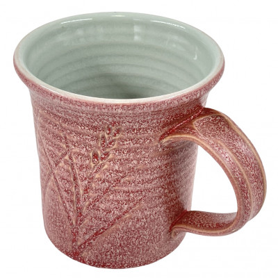 Variegated red porcelain mug