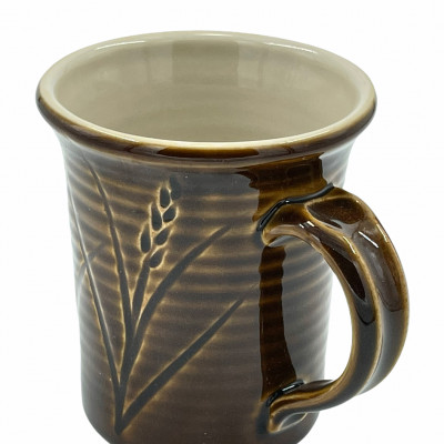 Dark honey-glazed MNP porcelain mug
