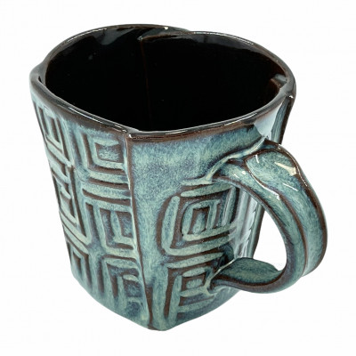 Rutile blue red-brown stoneware mug