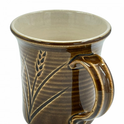 Dark Glossy Honey-Glazed 3D Cone 6 Mug