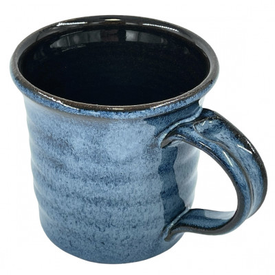 Floating-blue stoneware mug