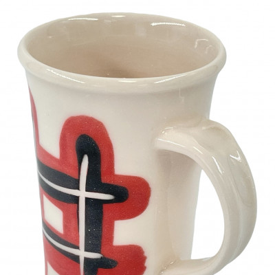 Zero4 translucent fritware porcelain hash-tag mug