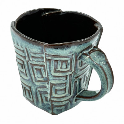 Rutile blue red-brown stoneware mug