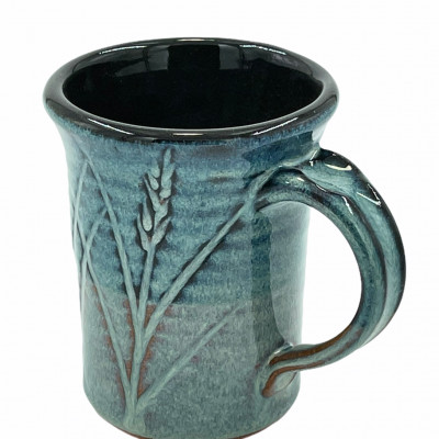 Rutile blue brown stoneware mug