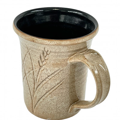 Oatmeal glazed MNP black porcelain mug