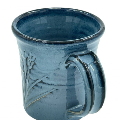Variegated glossy blue mug